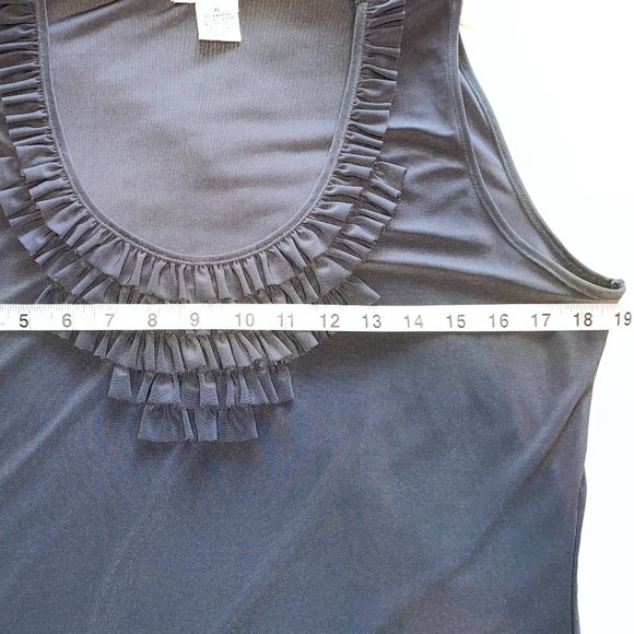 Dressy Tank Top with Neckline Ruffle Detail - Picture 4 of 7